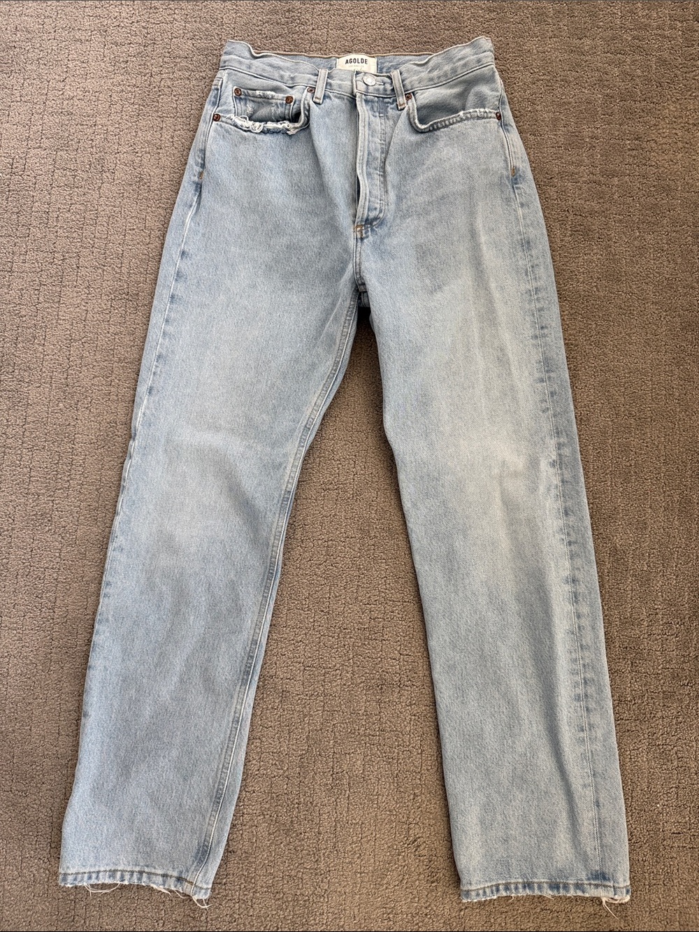 Agolde 90’s Pinch Waist Women's Light Blue Straight-Leg Jeans